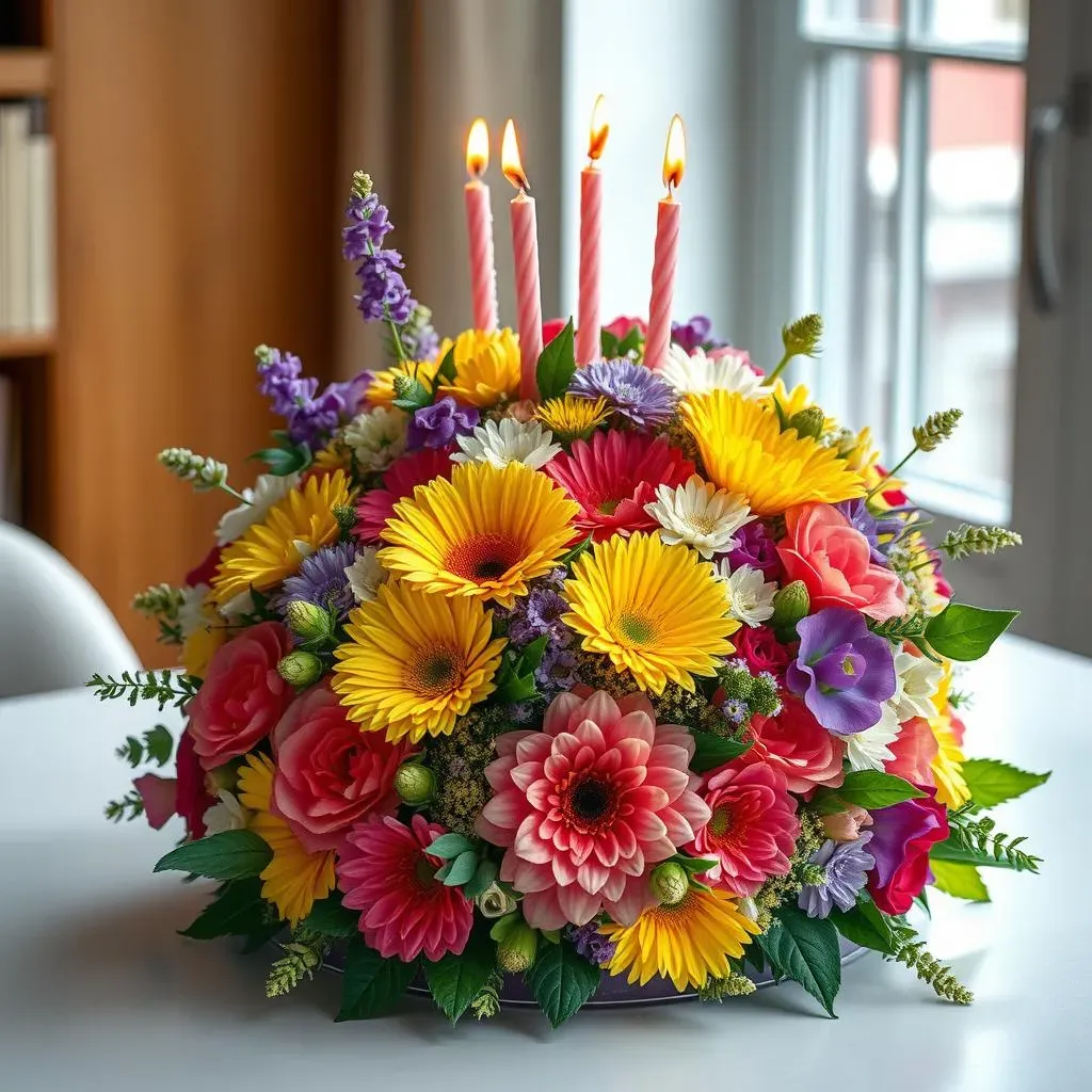 Amazing Birthday Cake Shaped Flower Arrangements